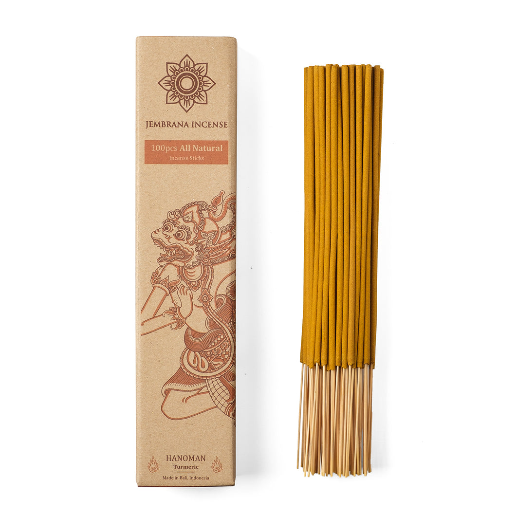 Jembrana Incense - Turmeric, Natural Handmade Incense Stick - 100 sticks